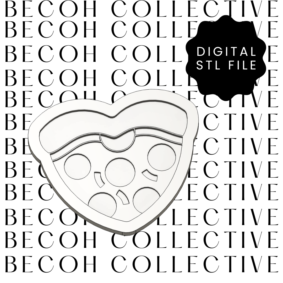 Pizza Heart Cookie Stamp & Cutter