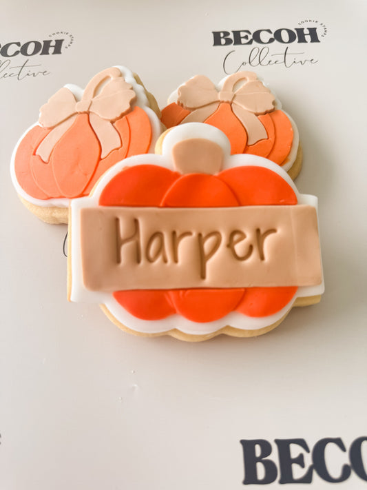Pumpkin Plaque Cookie Stamp & Cutter