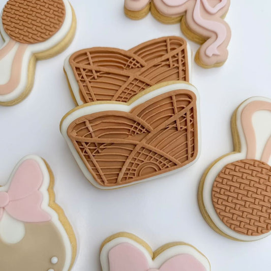 Rattan Baby Bassinette Cookie Stamp & Cutter