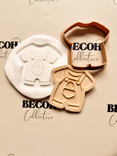 Farm Baby Overalls Cookie Stamp and Cutter