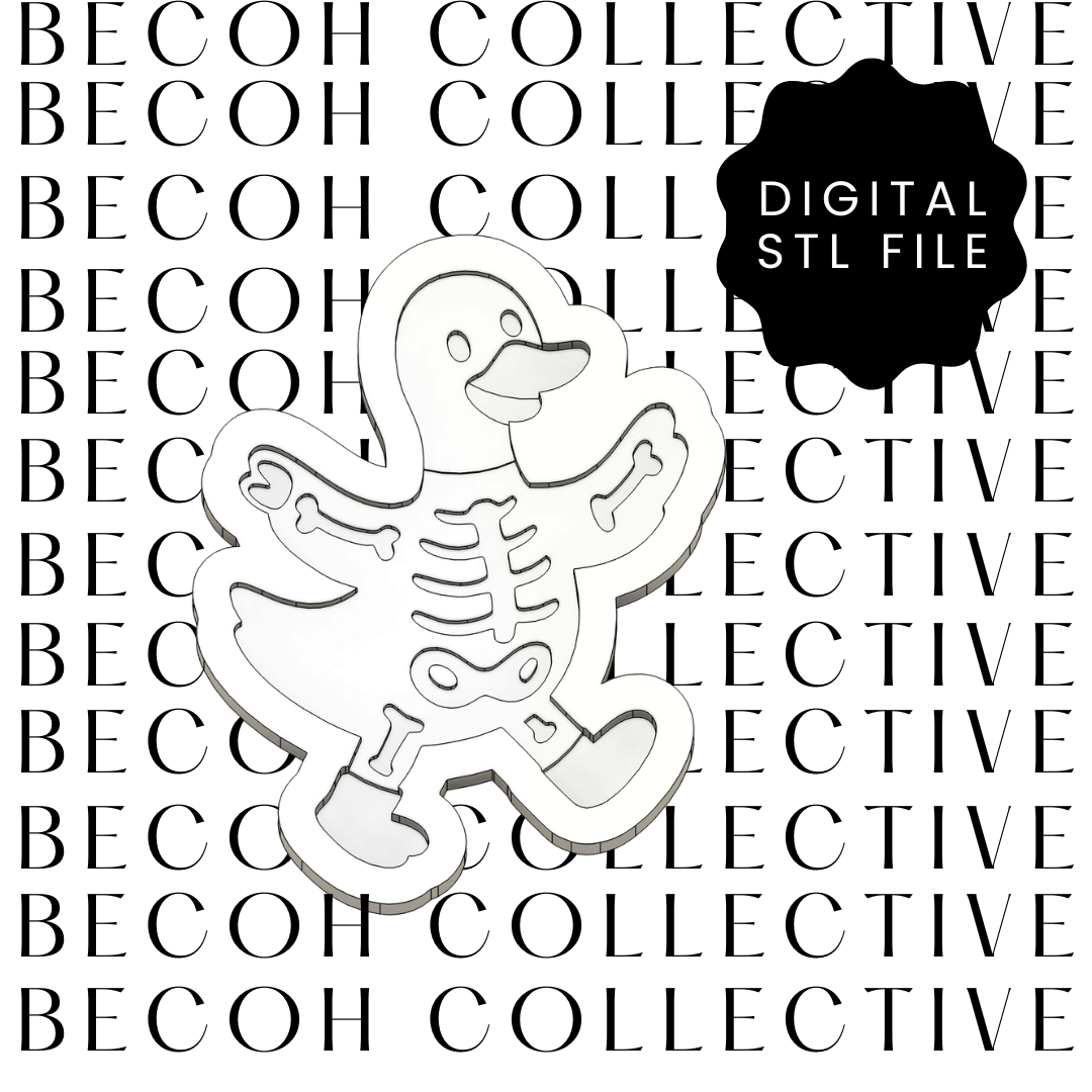 Skeleton Goose Cookie Stamp & Cutter