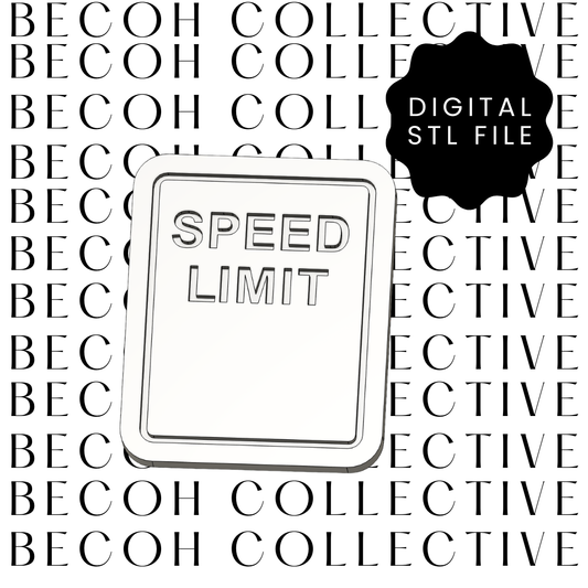 Blank Speed Limit Sign Cookie Stamp & Cutter