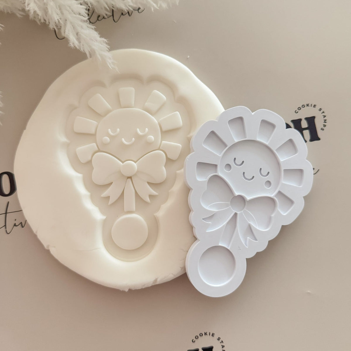 Sun Baby Rattle Cookie Stamp and Cutter
