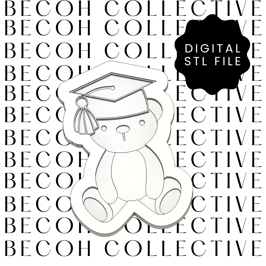 Graduate Bear Cookie Stamp & Cutter