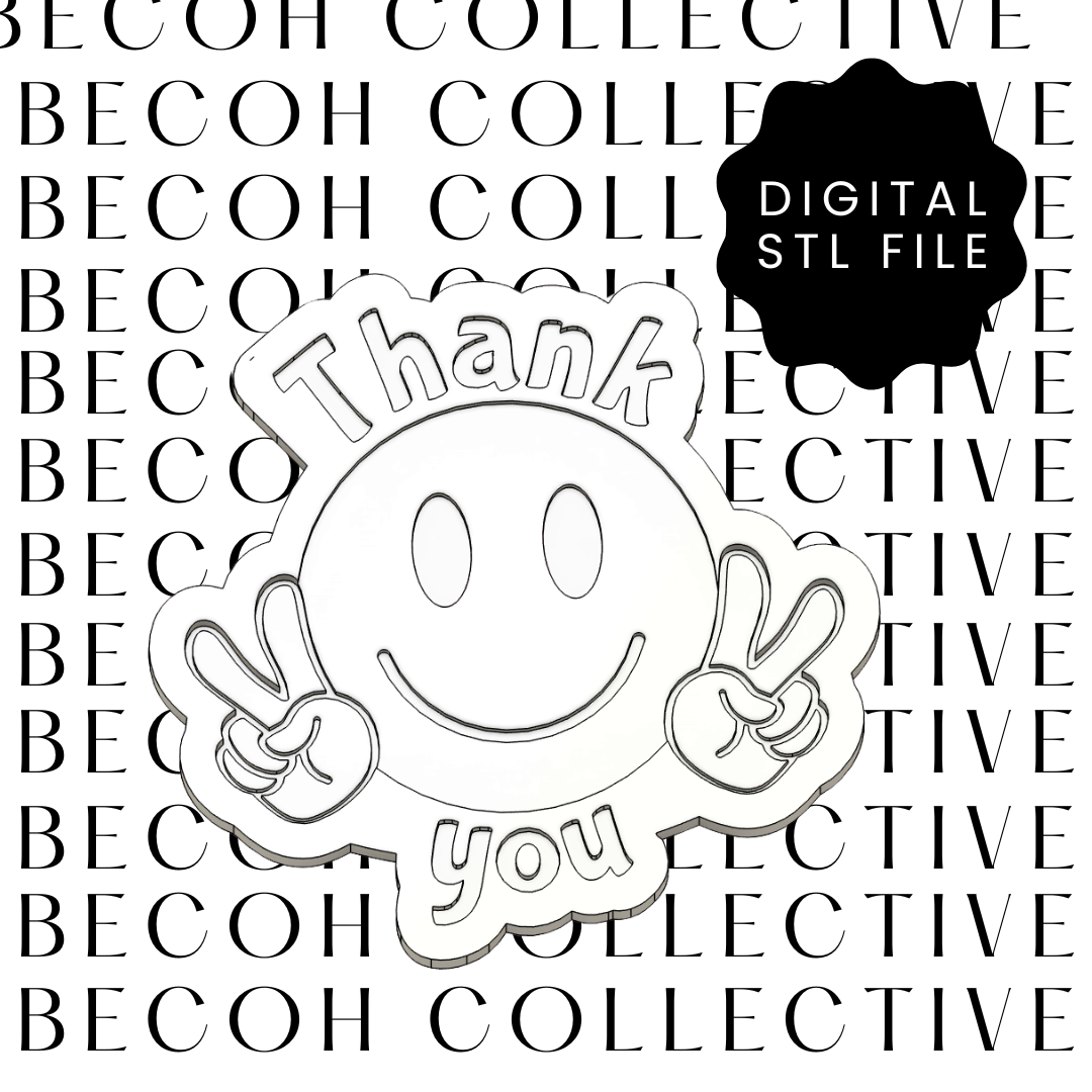 Thankyou Smiley Face Cookie Stamp & Cutter