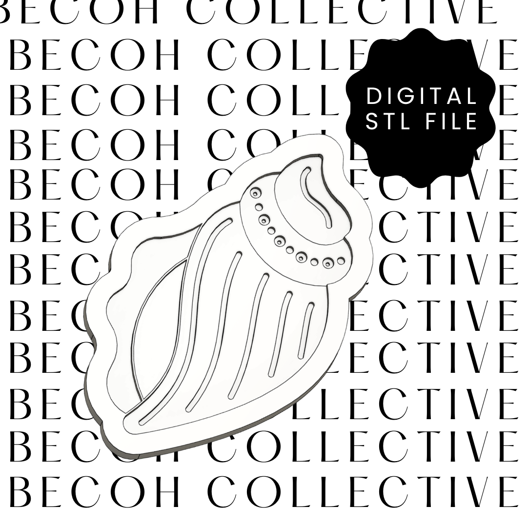 Tulip Seashell Cookie Stamp & Cutter