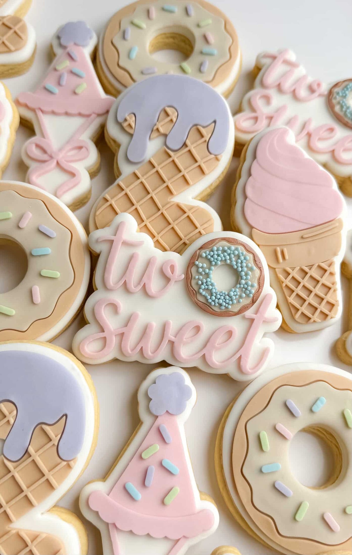 Number 2 Waffle Drip Cookie Stamp & Cutter